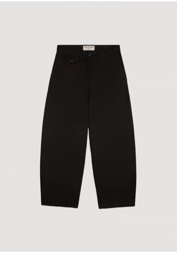 Black Cotton Tailoring Baloon Trousers Walk In Paris