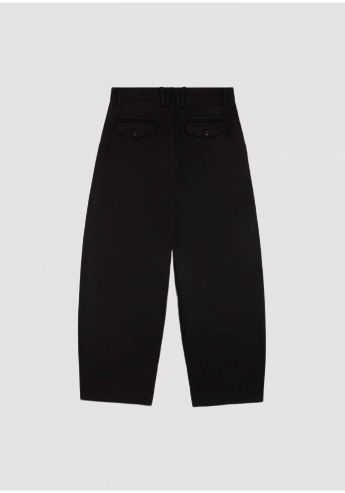 BLACK COTTON TAILORING BALLOON TROUSERS